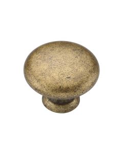 Distressed Brass Classic Round Knob - 35mm  | TK4226-035-DBS