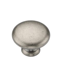 Distressed Pewter Classic Round Knob - 35mm  | TK4226-035-DPW