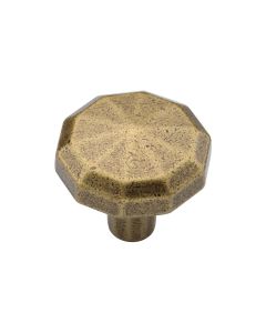 Distressed Brass Octagonal Knob - 30mm  | TK4231-030-DBS
