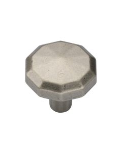 Distressed Pewter Octagonal Knob - 30mm  | TK4231-030-DPW