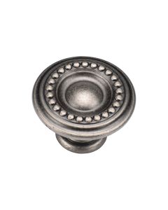 Distressed Pewter Beaded Round Knob - 35mm  | TK4404-035-DPW