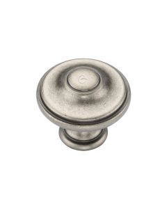 Distressed Pewter Domed Round Knob - 35mm  | TK4408-035-DPW