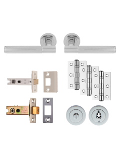 Polished Chrome Knurled Lagos Bathroom Pack - Ultimate Door Pack