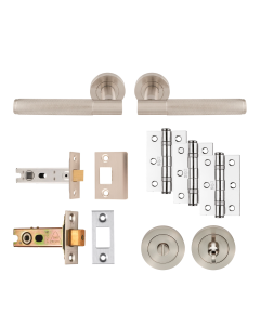 Satin Nickel Knurled Lagos Bathroom Pack - Ultimate Door Pack