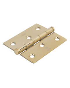 Polished Brass 76 x 66mm Slim Knuckle Window Hinge - Square |  HY3-PPB