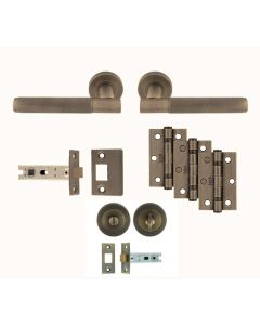 Antique Brass Knurled Lagos Bathroom Pack - Ultimate Door Pack