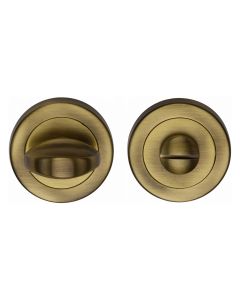 Antique Brass Round Bathroom Turn & Release - V0678