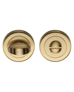 Satin Brass Round Bathroom Turn & Release - V0678