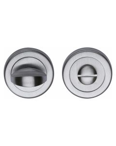 Satin Chrome Round Bathroom Turn & Release - V0678