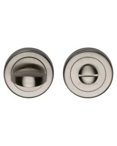 Satin Nickel Round Bathroom Turn & Release - V0678