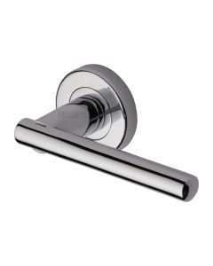 Polished Chrome Challenger Door Handle on Round Rose
