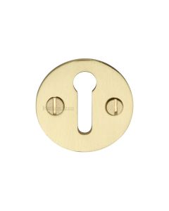 Satin Brass Standard Key Escutcheon Round - V1010