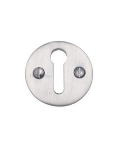 Satin Chrome Standard Key Escutcheon Round - V1010