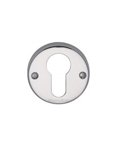 Polished Chrome Euro Profile Cylinder Escutcheon Round - V1012