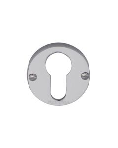 Satin Chrome Euro Profile Cylinder Escutcheon Round - V1012