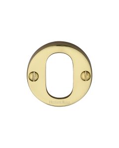 Polished Brass Oval Profile Cylinder Escutcheon Round - V1013