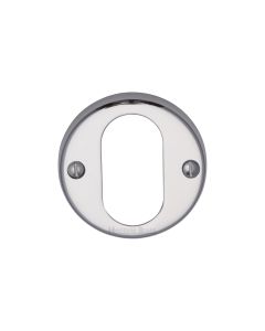 Polished Chrome Oval Profile Cylinder Escutcheon Round - V1013