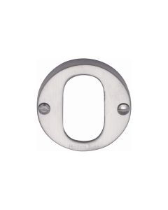 Satin Chrome Oval Profile Cylinder Escutcheon Round - V1013