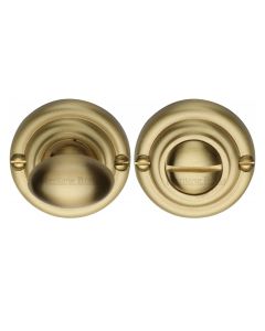 Satin Brass Round Bathroom Turn & Release - V1015