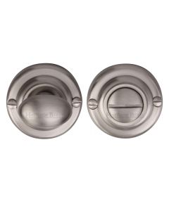 Satin Nickel Round Bathroom Turn & Release - V1015