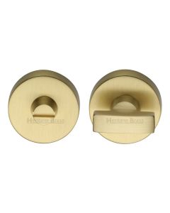 Satin Brass Round Bathroom Turn & Release - V1018