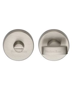 Satin Nickel Round Bathroom Turn & Release - V1018