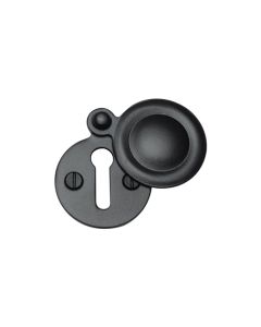 Matt Black Standard Covered Key Escutcheon Round - V1020