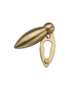 Satin Brass Standard Covered Key Escutcheon Oval - V1022