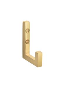 Heritage Brass Satin Brass Square Single Hook  |  V1045-SB