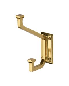 Heritage Brass Polished Brass  Rectangular Hat and Coat Hook  |  V1053-PB