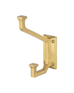 Heritage Brass Satin Brass  Rectangular Hat and Coat Hook  |  V1053-SB