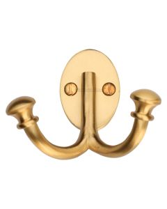 Heritage Brass Satin Brass Ball Double Hook | V1063-SB