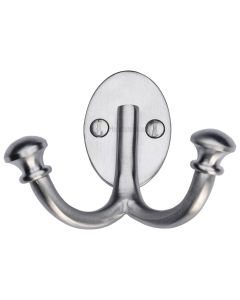 Heritage Brass Satin Chrome Ball Double Hook | V1063-SC