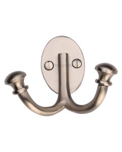 Heritage Brass Satin Nickel Ball Double Hook | V1063-SN