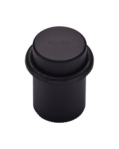 Heritage Brass Matt Black Round Door Stop Knurled  | V1085-BKMT