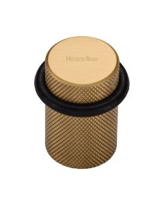 Heritage Brass Satin Brass Round Door Stop Knurled  | V1085-SB