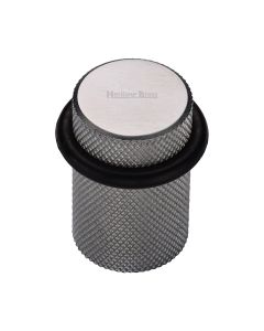 Heritage Brass Satin Chrome Round Door Stop Knurled  | V1085-SC