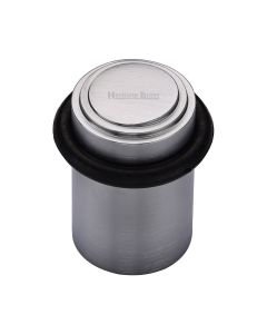 Heritage Brass Satin Chrome Round Door Stop Stepped | V1086-SC