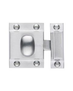 Heritage Brass Satin Chrome Oval Turn Cupboard Latch