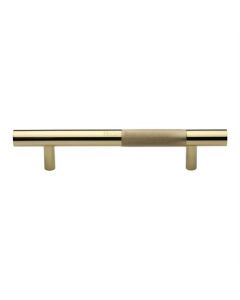 Heritage Brass Polished Brass Knurled Bar Door Pull Handle 305mm
