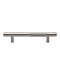 Heritage Brass Satin Nickel Knurled Bar Door Pull Handle 305mm