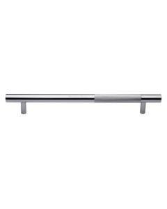 Heritage Brass Polished Chrome Knurled Bar Door Pull Handle 457mm