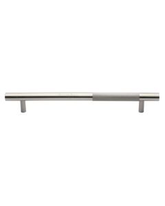 Heritage Brass Satin Nickel Knurled Bar Door Pull Handle 457mm