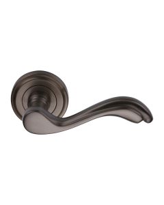 Matt Bronze Lisboa Door Handle on Round Rose