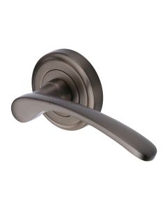 Matt Bronze Sophia Door Handle on Round Rose