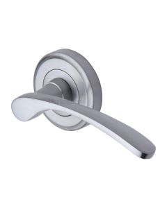Satin Chrome Sophia Door Handle on Round Rose