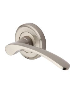 Satin Nickel Sophia Door Handle on Round Rose