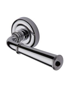 Polished Chrome Colonial Door Handle on Round Rose