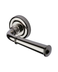 Polished Nickel Finish Colonial Door Handle on Round Rose