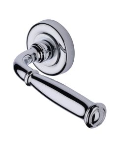 Polished Chrome Lincoln Door Handle on Round Rose